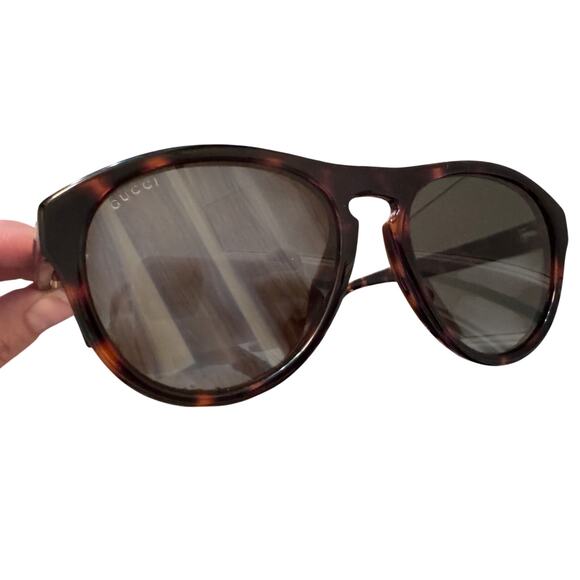 New Auth Gucci Tortoise Frame Sherry Line Sunglasses 55mm Large W/Box - Picture 5 of 10